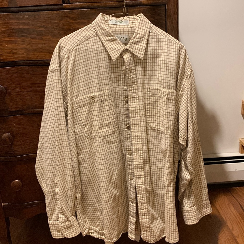 Men’s cotton and wool blend flannel shirt, like new.